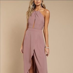 Tobi Patti mauve Halter keyhole maxi  dress sz S